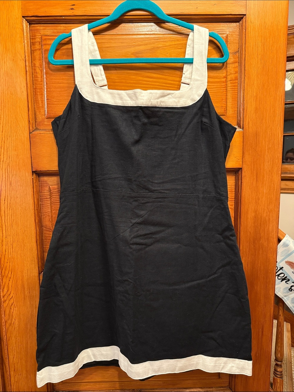 Black Sleeveless Sundress with White Trim